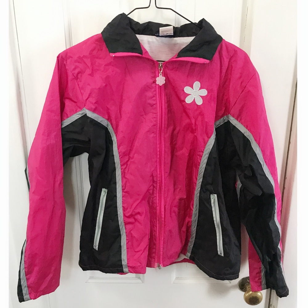 90s girls flower power wind breaker vintage jacket